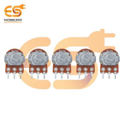 47K potentiometer D shaft handle 3 pin pack of 5pcs